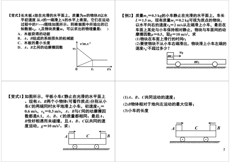 《31讲义-4df0a1ce85bd_学而思高三全套_高三录播课程各种版本_高三一轮二轮_21630=11964高考物理一轮总复习(含动量部分）-于亮61讲_第31讲：双守恒在板块中的应用》第2页预览