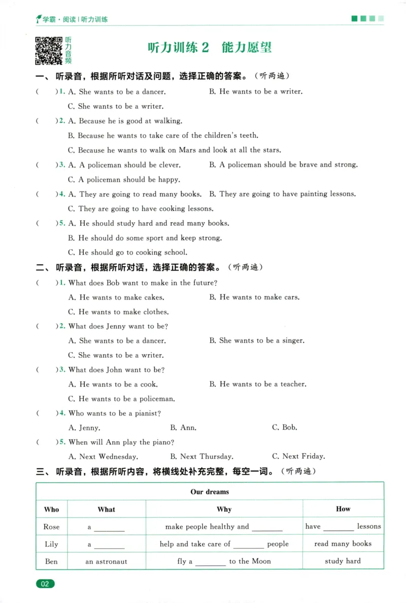 《5星英语阅读100篇5年级-听力话题训练-35页_2025秋小学语数英热门学习资料合集_26版5星英语阅读100篇5年级》第4页预览