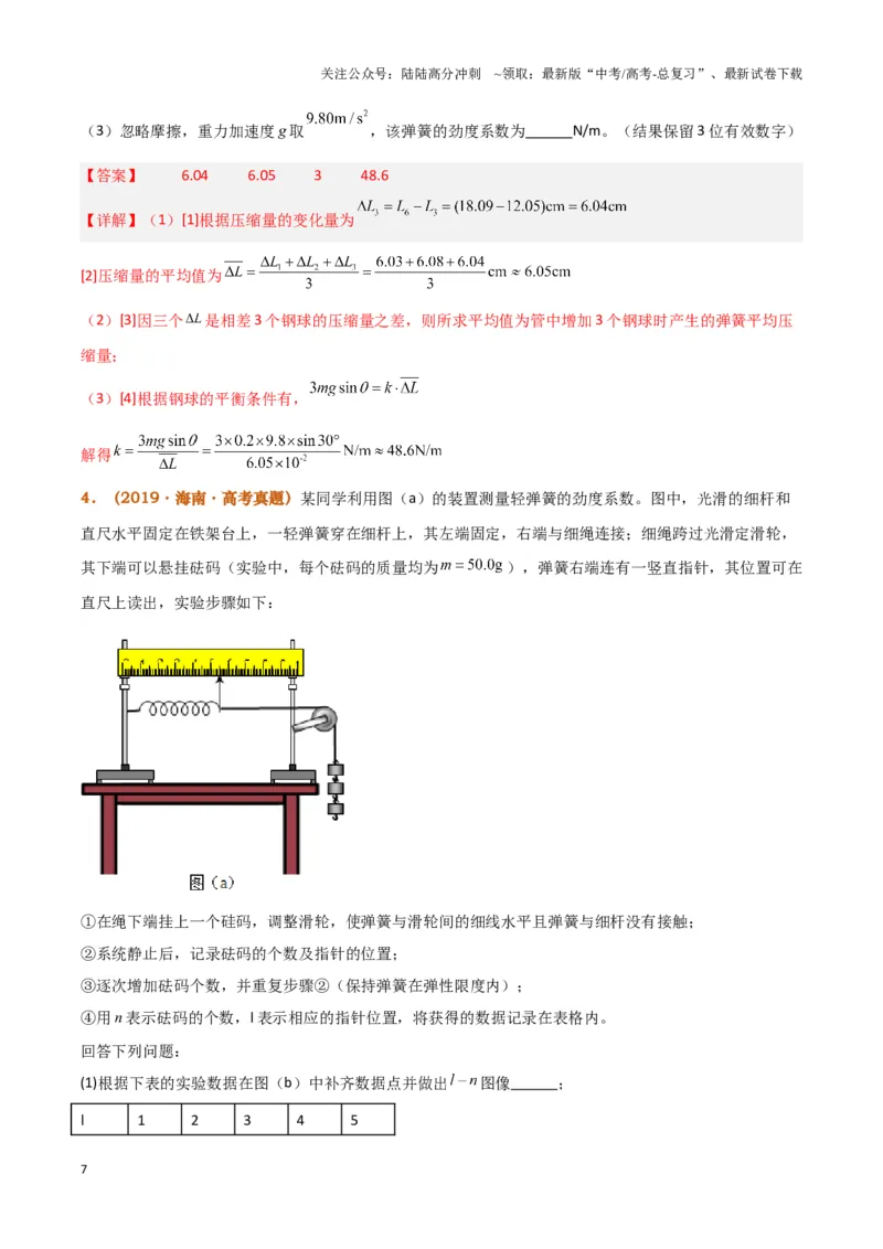 《实验2：探究弹簧弹力与形变量的关系（解析版）_04-物理-高考总复习_专项复习_2024年_2024年高考物理必考实验讲练19份实验攻略资料_资料》第7页预览