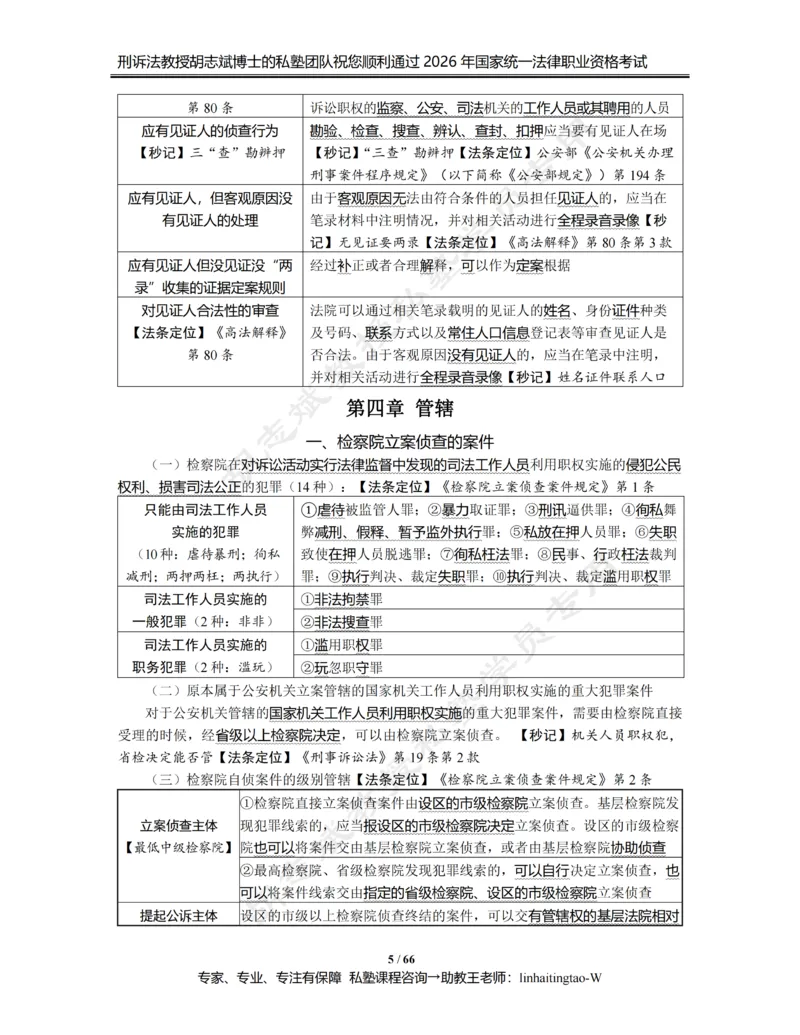 《胡志斌教授：《重点考点强化带背讲义》（2026版）_2026法考客观_名师私塾_胡志斌刑诉视频+讲义_02考点强化带背_00讲义》第5页预览