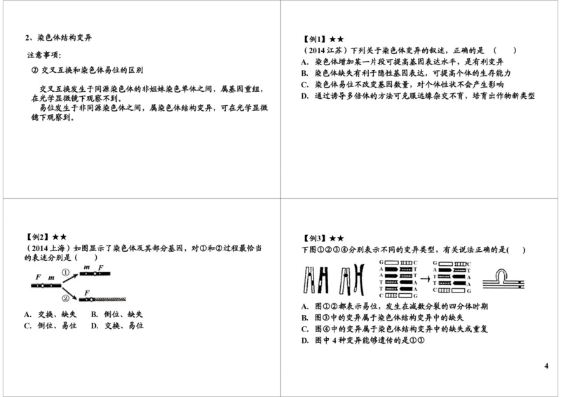 《生物变异-染色体变异-cac9b8f866d7_学而思高三全套_高三录播课程各种版本_高三一轮二轮_29709-56高考生物一轮总复习（必修+选修1、3）_第23讲：生物变异-染色体变异（一轮上）》第4页预览