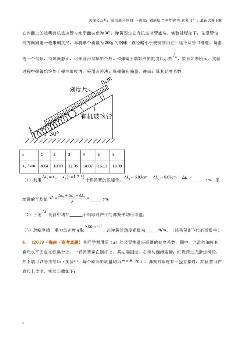 《实验2：探究弹簧弹力与形变量的关系（原卷版）_04-物理-高考总复习_专项复习_2024年_2024年高考物理必考实验题讲解练习重难点题型归纳_资料》第5页预览