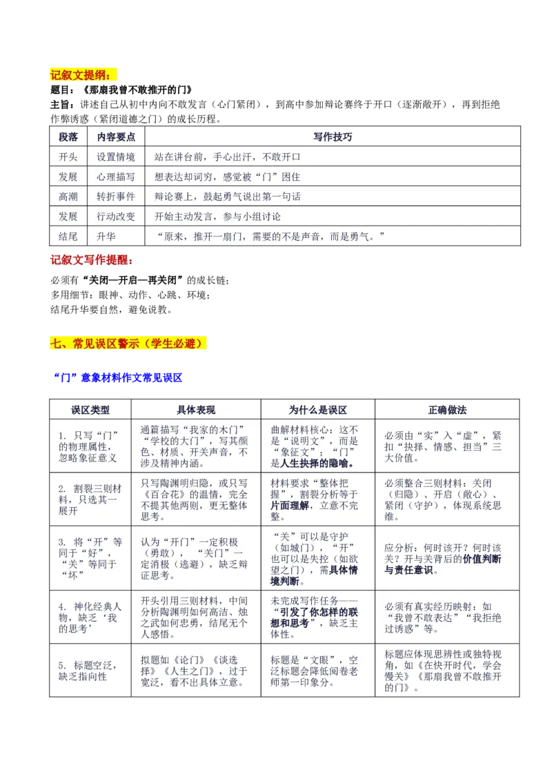《广西邕衡教育·名校联盟8月联合调研“门里门外：门前的抉择”审题立意及范文_专项复习_2026年-语文专项复习_582026年高考语文各地名校模考卷作文导写》第5页预览