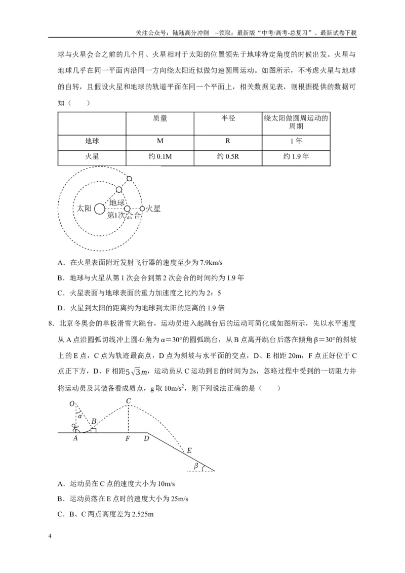 《备战2025年高考物理易错题综合练（一）（学生版）_04-物理-高考总复习_专项复习_2025年_2025年高考物理考试易错题（新高考通用）_资料_2025版》第4页预览