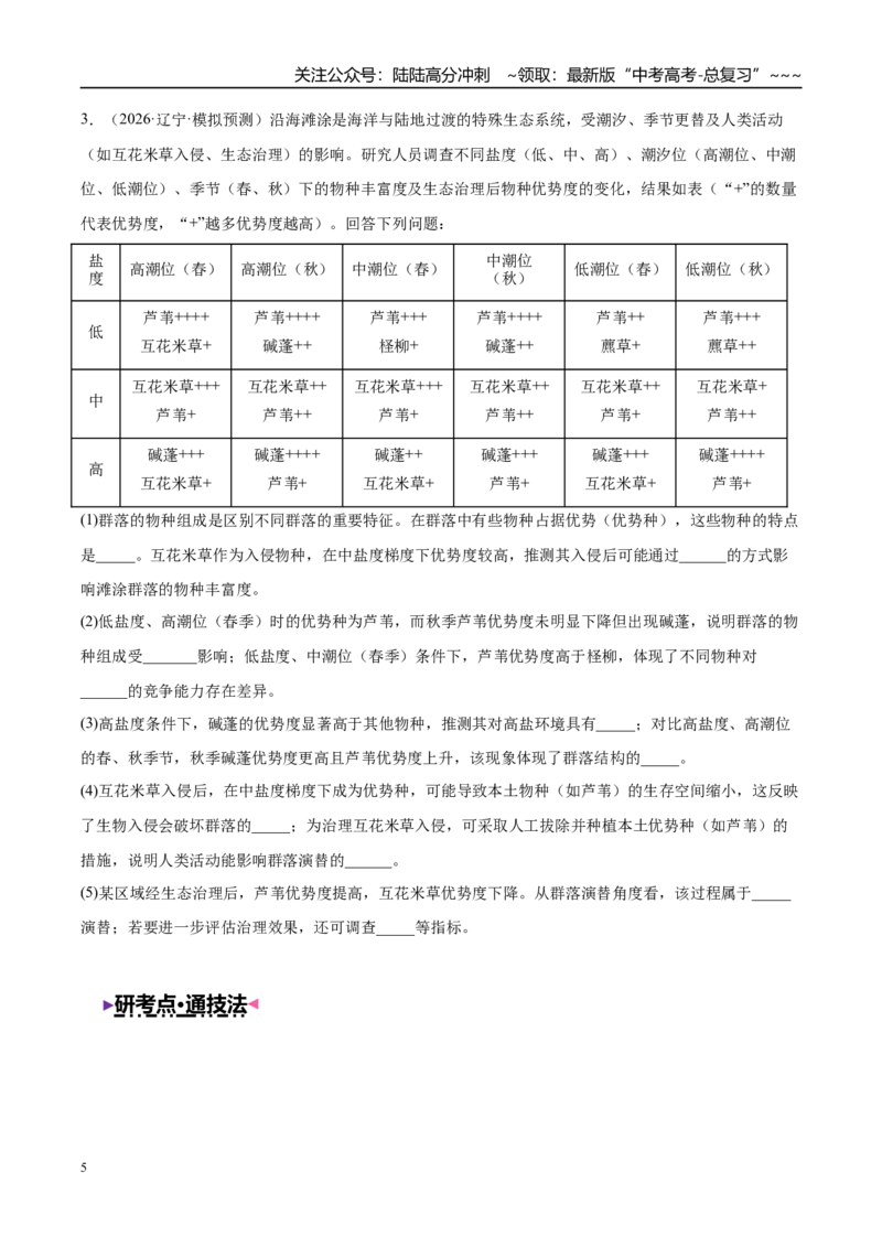 《大题04生态与环境（4大热点角度精讲精练）（黑吉辽蒙专用）（学生版）_06-生物-高考总复习_专项复习_2026年-生物高考专项复习_2026年高考生物终极冲刺讲练测（黑吉辽蒙专用）-G466_2026版》第5页预览