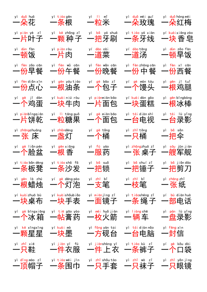 《10.9一年级语文词语大全37页汇总_1年级上册同步教辅_1上语文_一上语文-知识点汇总》第6页预览