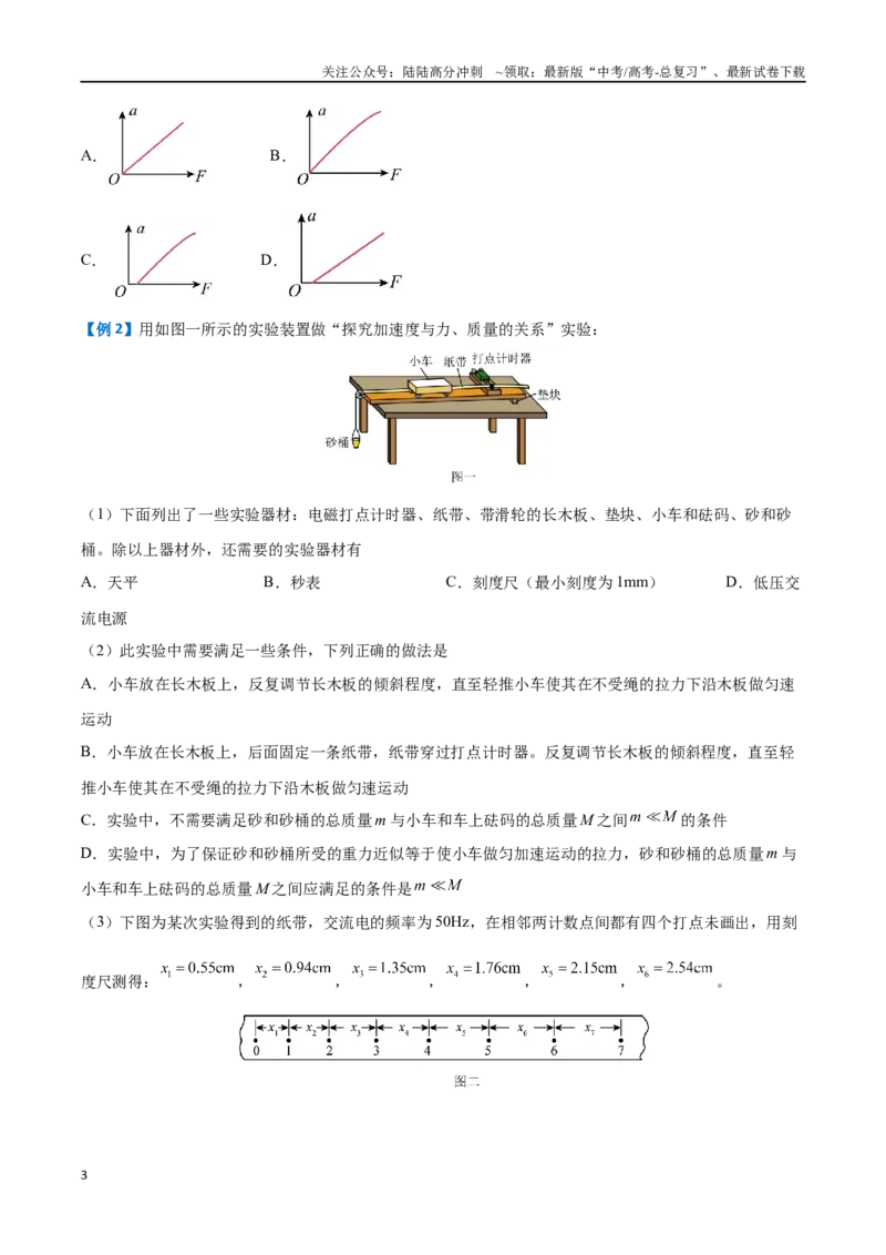 《实验四：探究加速度与物体受力、物体质量的关系（原卷版）_04-物理-高考总复习_一轮复习_2024年_2024年高考物理一轮复习讲义知识点梳理重难点复习_资料》第3页预览