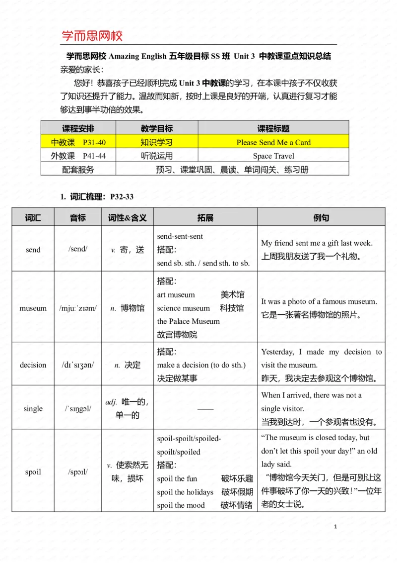 《U3Ls1重点知识总结-057754319505_小学学而思全套_五年级全套_五年级2020年暑-2021年的直播课_2021年寒假课程五年级_2021寒五年级中外教双优系统课杨雅静完结_重点知识总结汇总版_U3》第1页预览