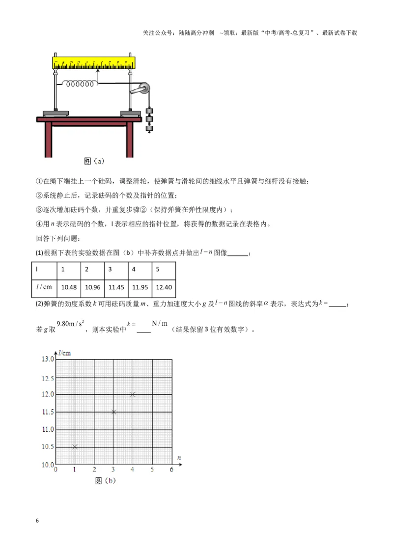 《实验2：探究弹簧弹力与形变量的关系（原卷版）_04-物理-高考总复习_专项复习_2024年_2024年高考物理必考实验讲练19份实验攻略资料_资料》第6页预览