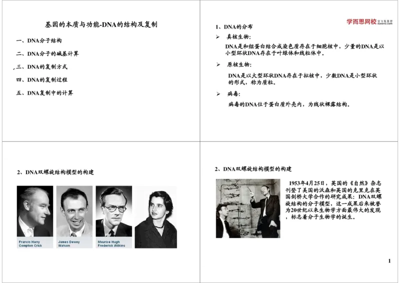 《基因的本质与功能-DNA的结构及复制-02c0fab3e58e_学而思高三全套_高三录播课程各种版本_高三一轮二轮_29709-56高考生物一轮总复习（必修+选修1、3）》第1页预览