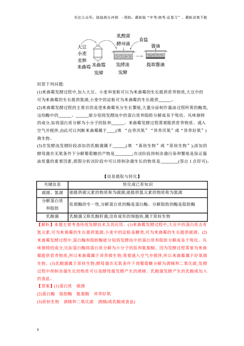 《解密22发酵工程（讲义)-高频考点解密2023年高考生物二轮复习讲义+分层训练（新教材）_06-生物-高考总复习_二轮复习_2024年_2024年新教材高考生物二轮复习讲义分层训练题考点_资料》第8页预览