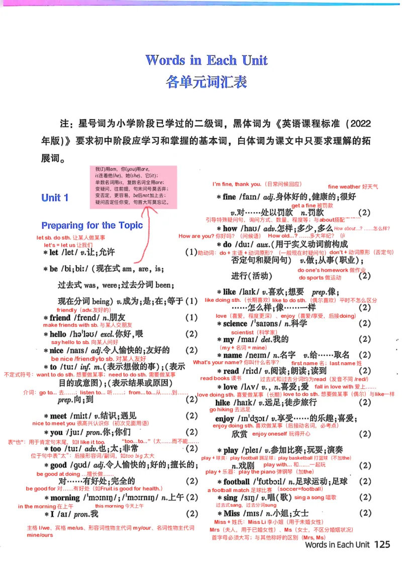 《2026版初中《单词笔记》7年级上册（英语）（仁爱版）_26秋小学初中各机构教辅大合集（一本、教材帮、阳光同学、王朝霞、实验班、小典中点、上分卷、白欧、课堂笔记等等）》第2页预览