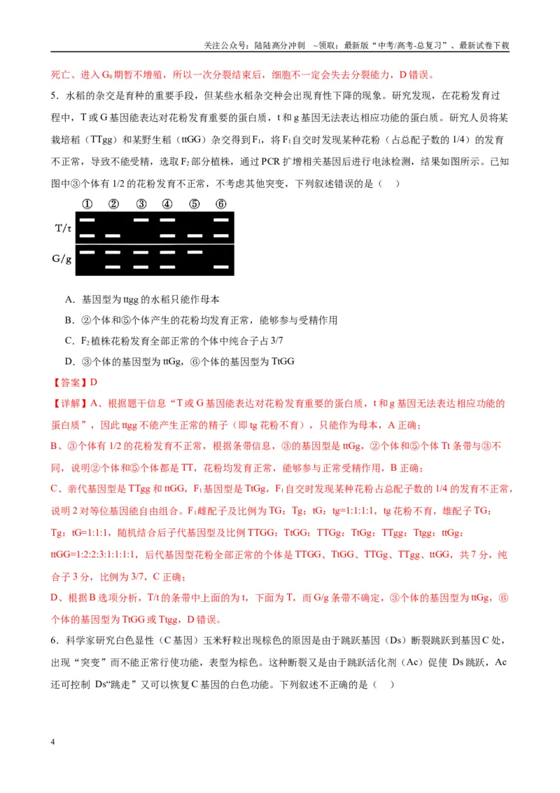 《模拟卷03（重庆专用）（解析版）_06-生物-高考总复习_专项复习_2025年_2025年高考生物模拟卷（重庆专用）4套》第4页预览