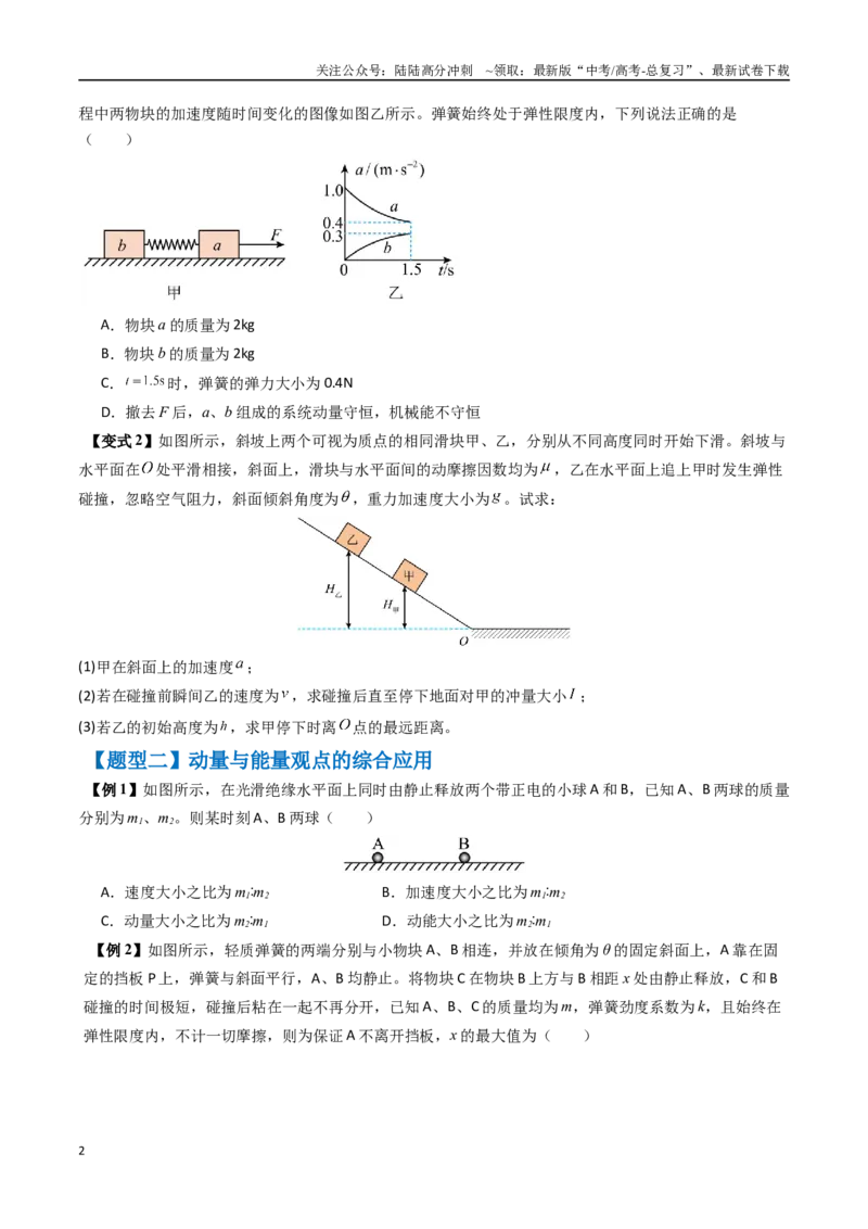 《抢分秘籍08动力学、能量和动量观点在力学中的综合应用（学生版）_04-物理-高考总复习_专项复习_2025年_2025年高考物理抢押秘籍（安徽专用）》第2页预览