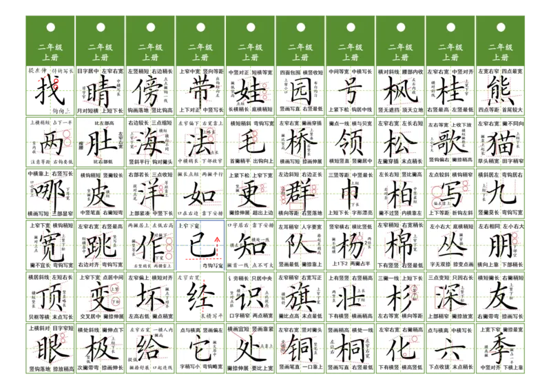 《二年级同步精讲字卡（共10页）_2025秋小学语数英热门学习资料合集》第1页预览
