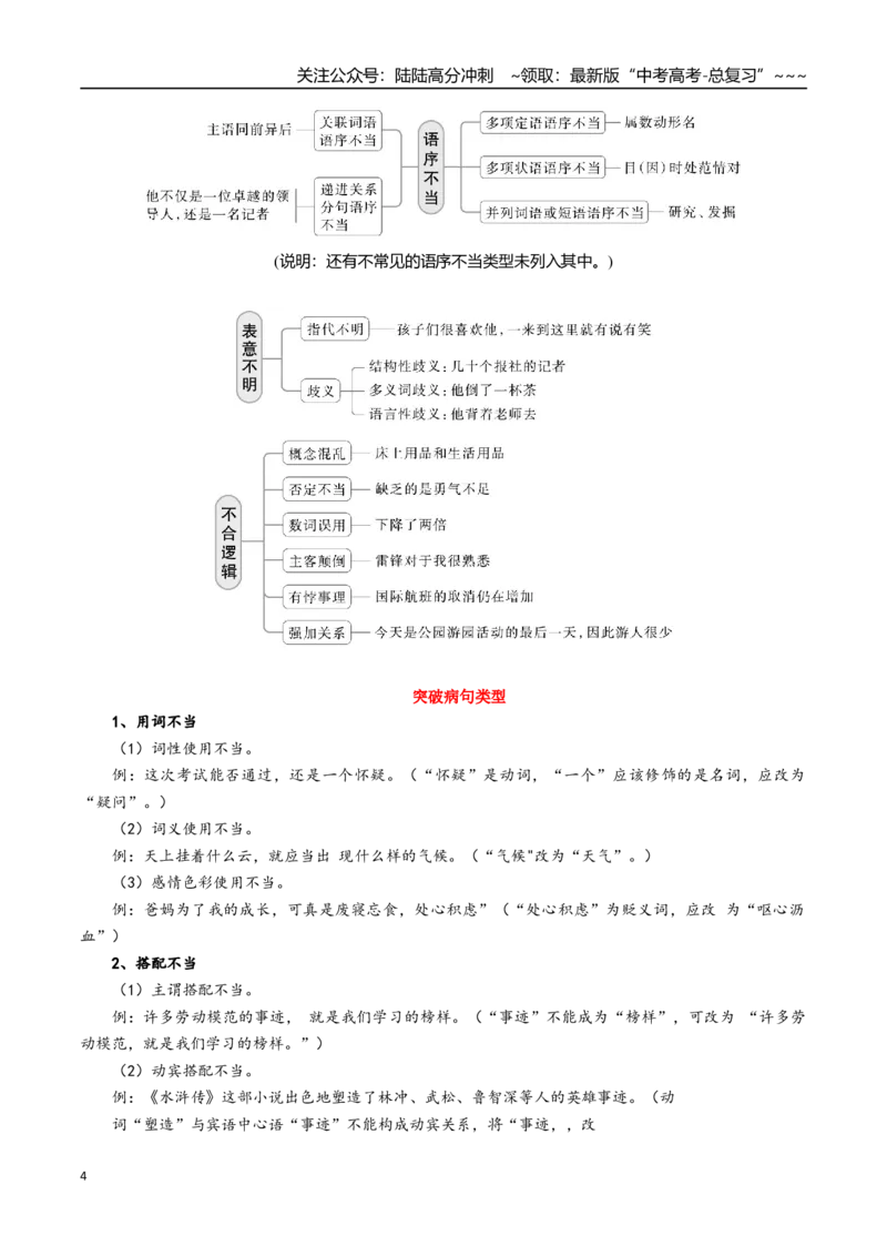 《核心考点04辨析并修改病句（讲义）（全国通用）（教师版）_一轮复习_2026年-语文一轮复习_2026年高考语文一轮复习考点精讲精练（新高考通用）-G58_2026版》第4页预览