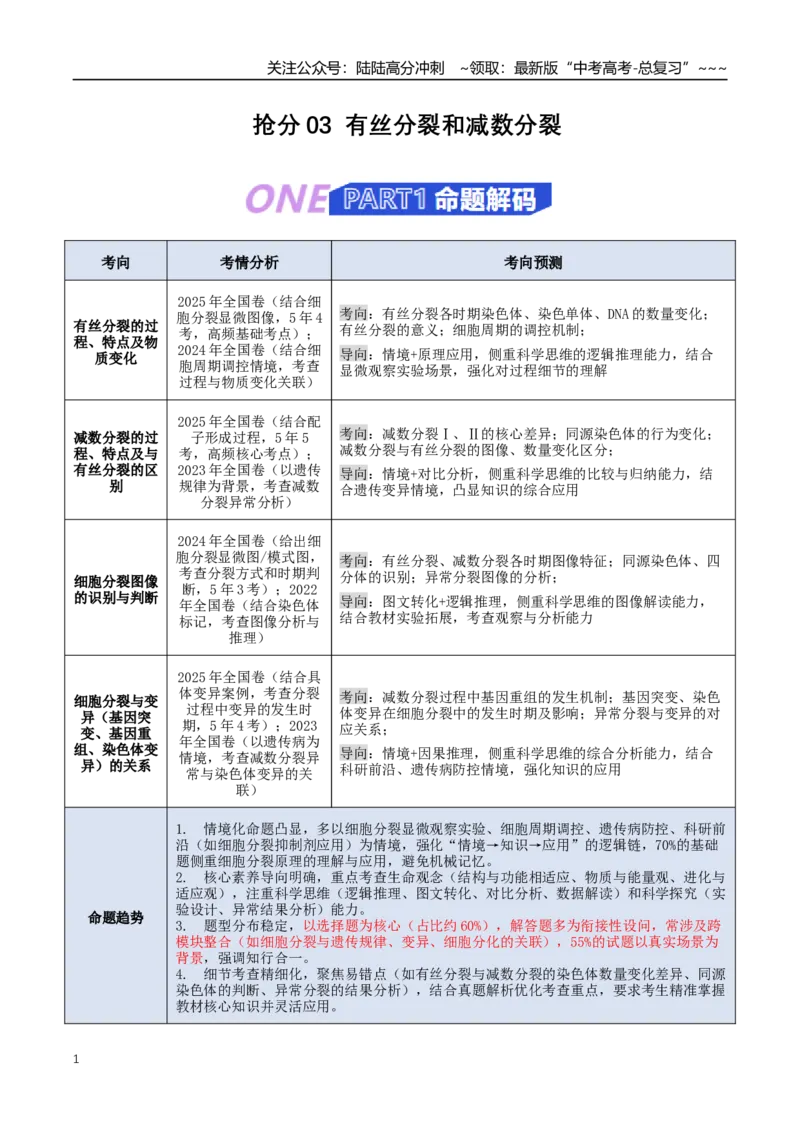 《抢分03有丝分裂和减数分裂（4大考向）（学生版）_06-生物-高考总复习_专项复习_2026年-生物高考专项复习_2026年高考生物终极冲刺讲练测（全国通用）-G459_2026版》第1页预览