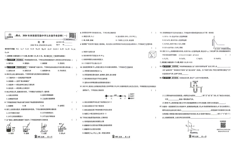 《化学（河南紫）_2027版初中《金考卷中考45套汇编》（化学）（河南紫版）》第10页预览