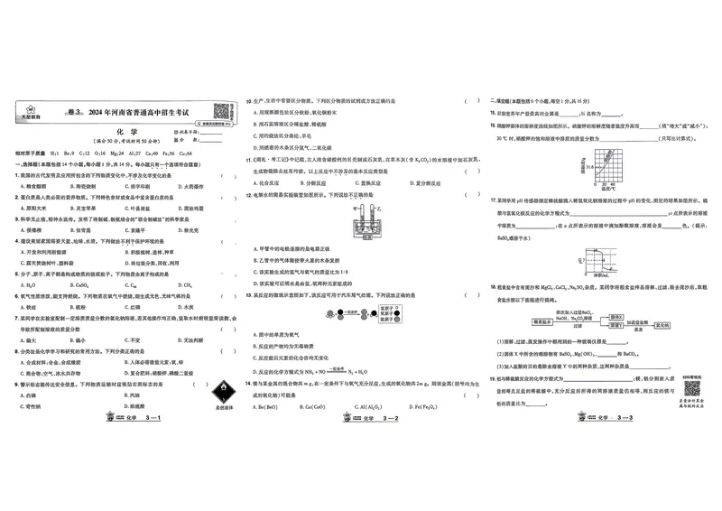 《化学（河南紫）_2027版初中《金考卷中考45套汇编》（化学）（河南紫版）》第8页预览