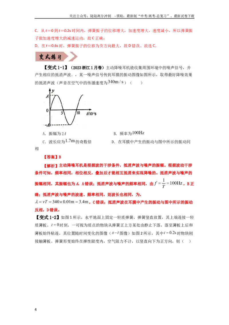 《易错点08振动和波.（3大陷阱）-备战2024年高考物理考试易错题（教师版）docx_04-物理-高考总复习_专项复习_2025年_2025年高考物理考试易错题（新高考通用）_资料_2024版》第4页预览