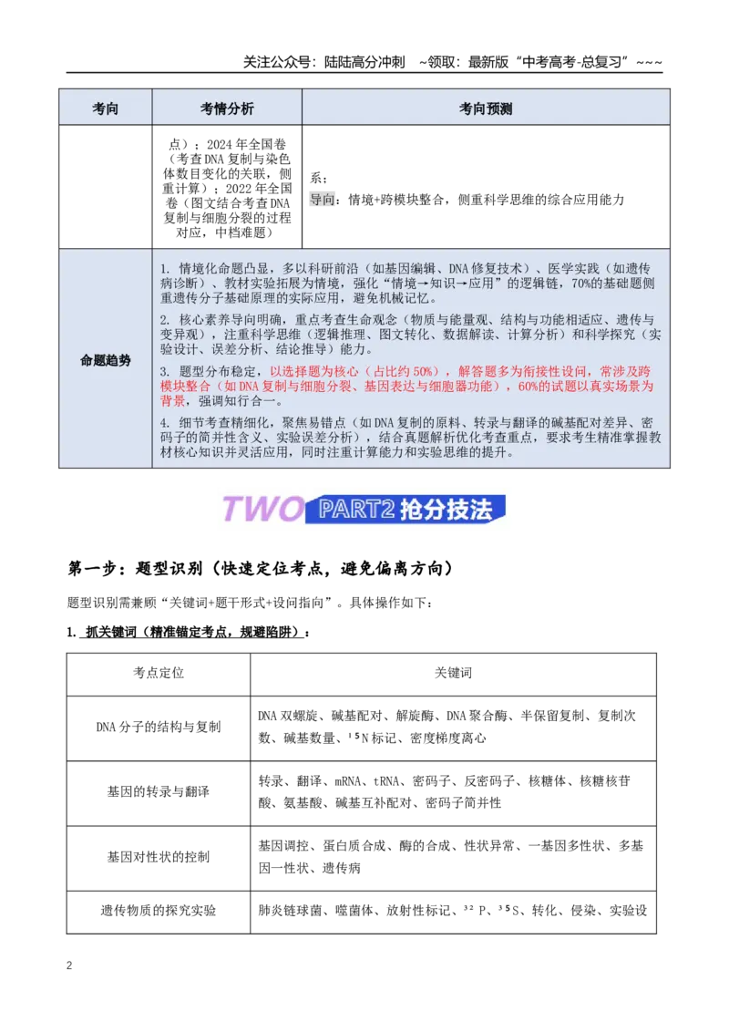 《抢分04遗传的分子基础（5大考向）（教师版）_06-生物-高考总复习_专项复习_2026年-生物高考专项复习_2026年高考生物终极冲刺讲练测（全国通用）-G459_2026版》第2页预览