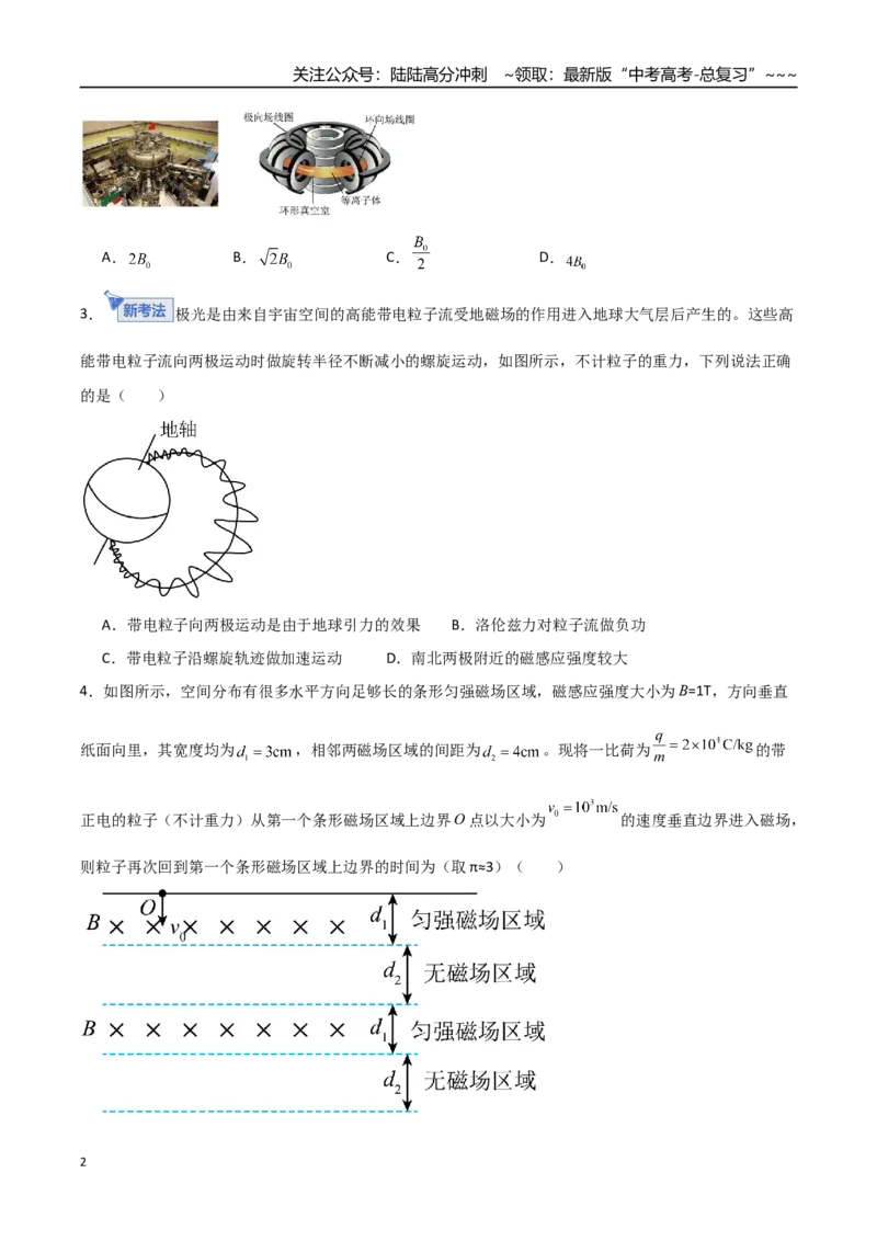 《板块十一磁场（综合训练）（全国通用）（学生版）_04-物理-高考总复习_一轮复习_2026年-物理高考一轮复习_2026年高考物理一轮复习讲义+练习+课件（新教材新高考）-G55_2026版》第2页预览