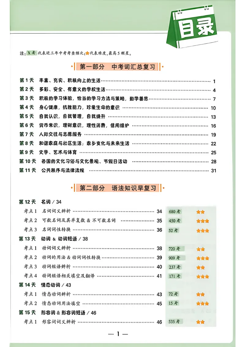 《2027中考早复习英语_26秋小学初中各机构教辅大合集（一本、教材帮、阳光同学、王朝霞、实验班、小典中点、上分卷、白欧、课堂笔记等等）_26秋初中教辅资料_26秋《万唯》系列_英语》第4页预览