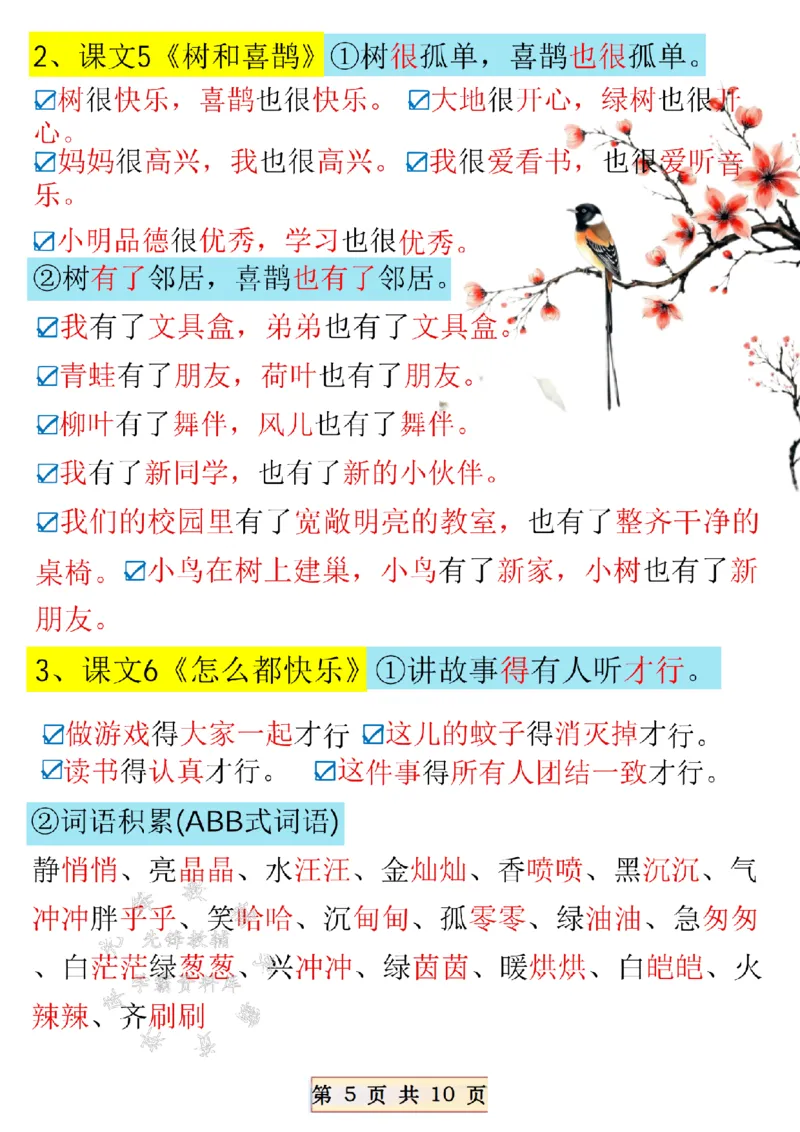 《2025年新一年级下册仿写句子SY(1)_1年级下册同步教辅_1下-语文_一下语文-句子仿写》第5页预览