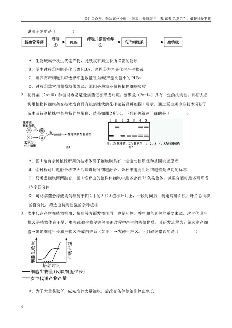 《押题10生物技术综合应用（4大题型猜押）（学生版）_06-生物-高考总复习_专项复习_2025年_2025年高考生物抢押秘籍（安徽专用）》第5页预览