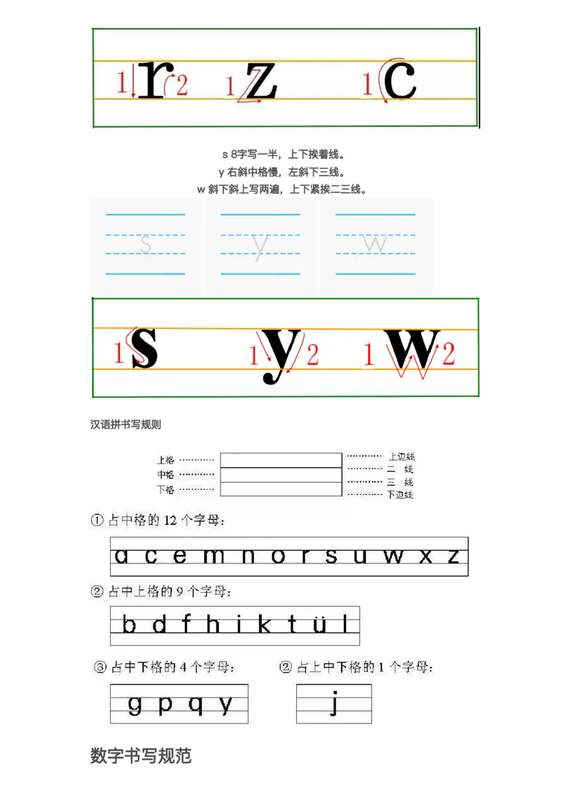《1_数字+拼音+笔画书写规范_1年级上册同步教辅_1上语文_一上语文-拼音练习》第4页预览