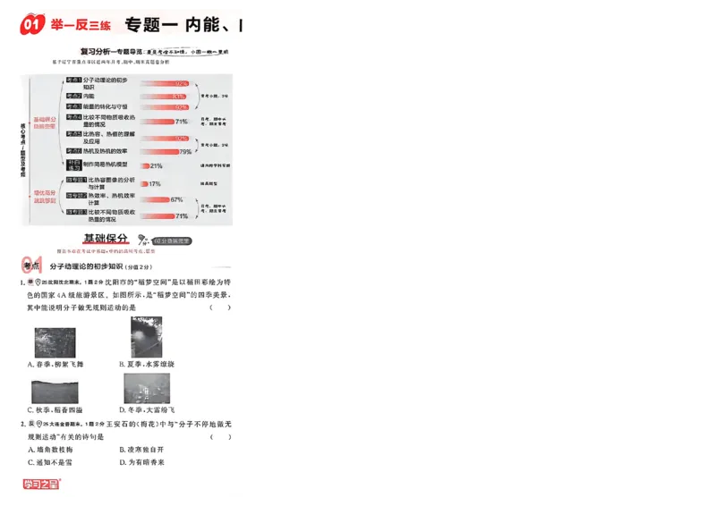 《九上物理RJ专题卷A4（一列）(1)_26秋小学初中各机构教辅大合集（一本、教材帮、阳光同学、王朝霞、实验班、小典中点、上分卷、白欧、课堂笔记等等）_26秋初中教辅资料》第4页预览