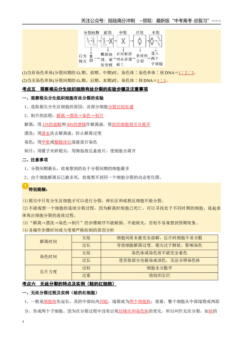 《抢分清单04细胞的生命历程（14大考点+6大易错）（核心知识必背）_06-生物-高考总复习_专项复习_2026年-生物高考专项复习_2026年高考生物终极冲刺讲练测（全国通用）-G459_2026版》第5页预览