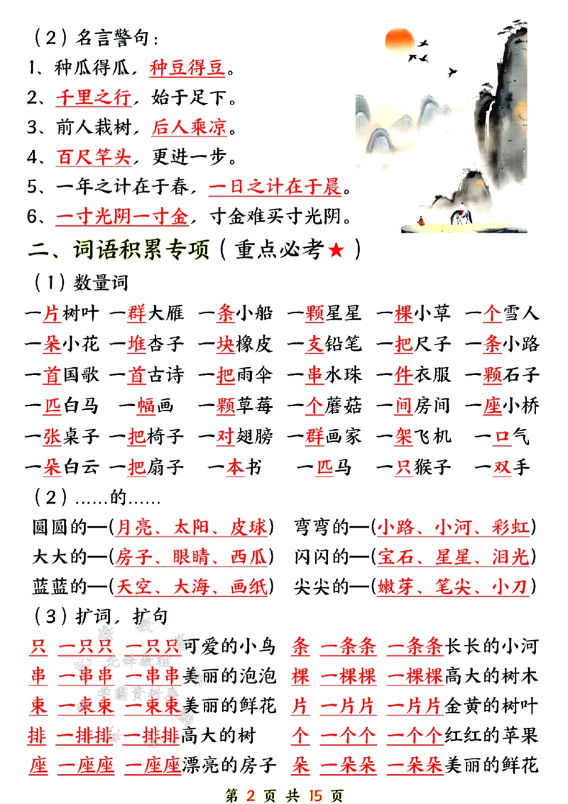 《24年一上语文期末总复习六大专项-SY_1年级上册同步教辅_1上语文_一上语文-重点必备资料》第2页预览