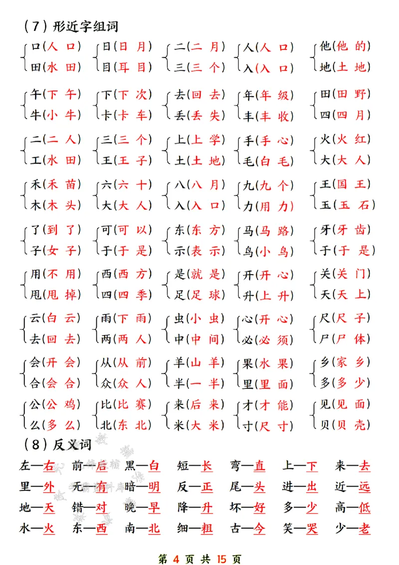 《24年一上语文期末总复习六大专项-SY_1年级上册同步教辅_1上语文_一上语文-重点必备资料》第4页预览