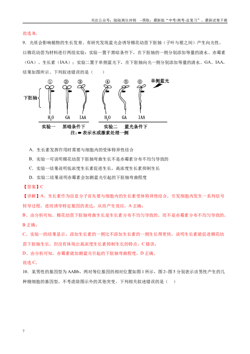 《模拟卷04（湖南专用）（解析版）_06-生物-高考总复习_专项复习_2025年_2025年高考生物模拟卷（湖南专用）4套》第7页预览
