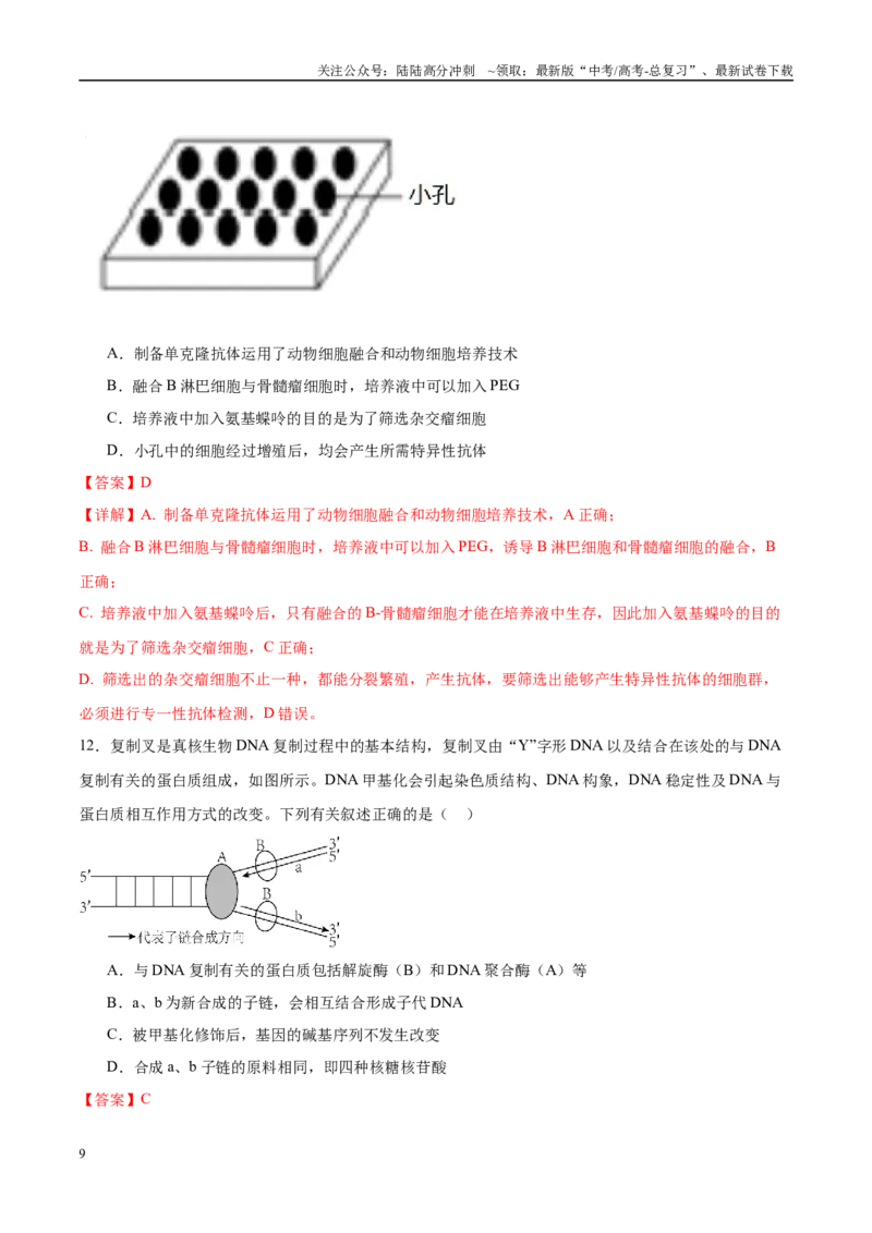 《模拟卷04（湖南专用）（解析版）_06-生物-高考总复习_专项复习_2025年_2025年高考生物模拟卷（湖南专用）4套》第9页预览