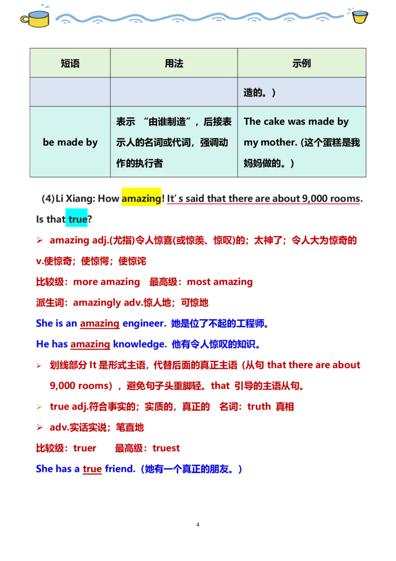 《2026秋仁爱版英语八上课文解析精讲精练Unit5AmazingPlaces教师版_26秋小学初中各机构教辅大合集（一本、教材帮、阳光同学、王朝霞、实验班、小典中点、上分卷、白欧、课堂笔记等等）》第4页预览