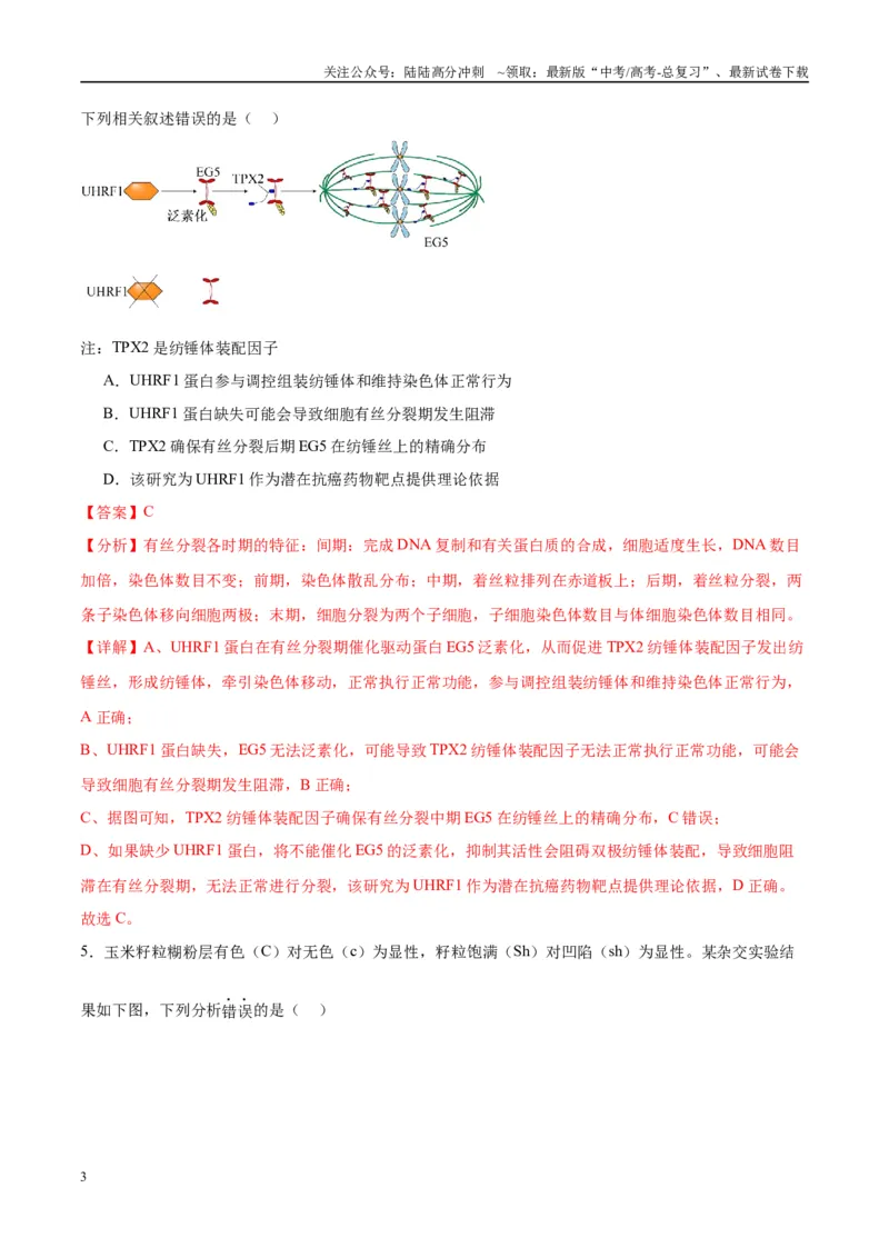 《模拟卷02（重庆专用）（解析版）_06-生物-高考总复习_专项复习_2025年_2025年高考生物模拟卷（重庆专用）4套》第3页预览