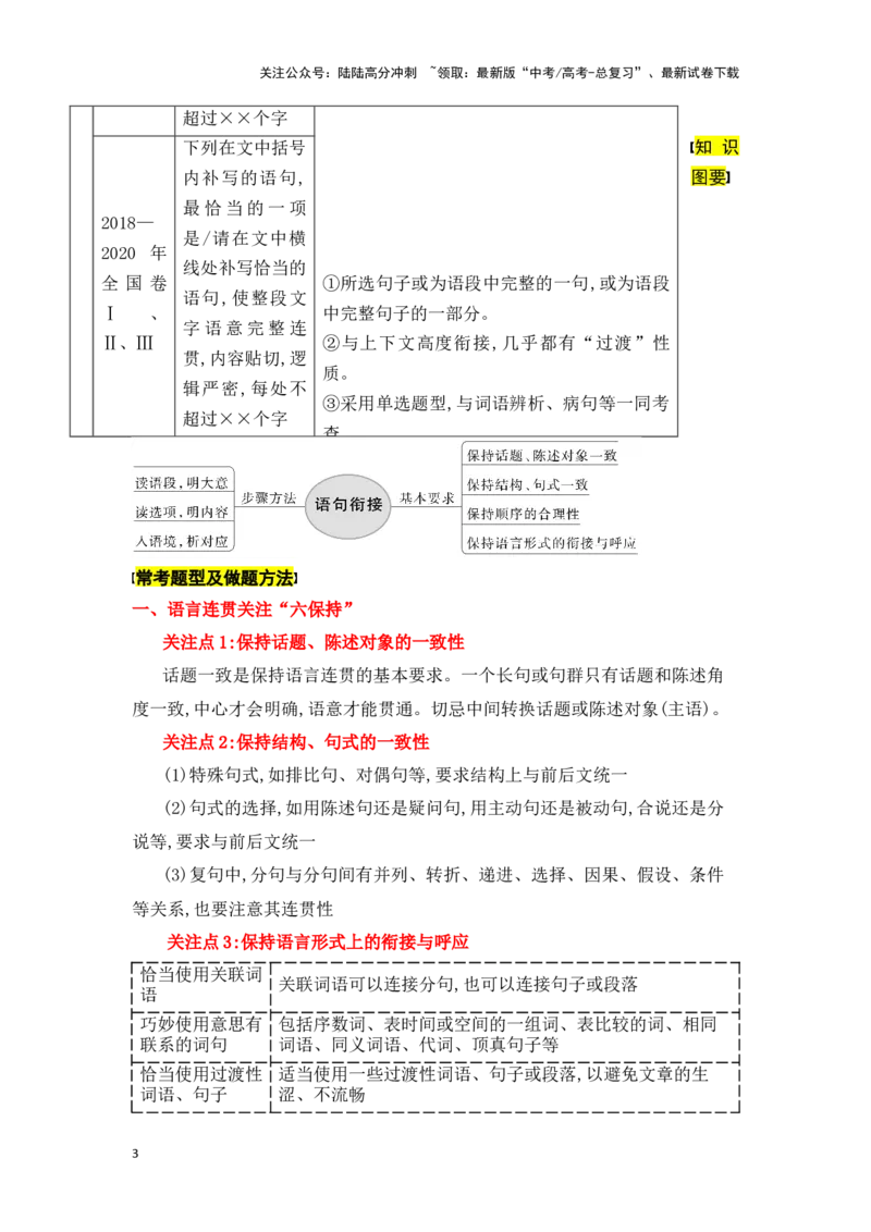《新高考语文一轮复习语言文字应用专题十一：做好语句衔接题（学生版）_一轮复习_2025年_2025年高考语文一轮复习一本通（全国通用）_资料》第3页预览