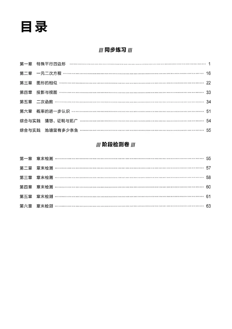 《九上BSD数学参考答案A4_2027版初中《课课帮》9年全一册（数学）（北师大）》第2页预览