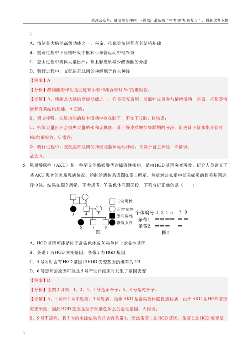 《模拟卷04（河北专用）（解析版）_06-生物-高考总复习_专项复习_2025年_2025年高考生物模拟卷（河北专用）4套》第3页预览