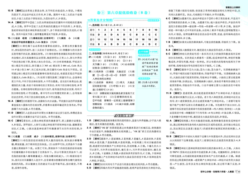《卷1-5_2027版初中《必刷题上分卷》8年级全一册（生物）（人教）_答案》第3页预览
