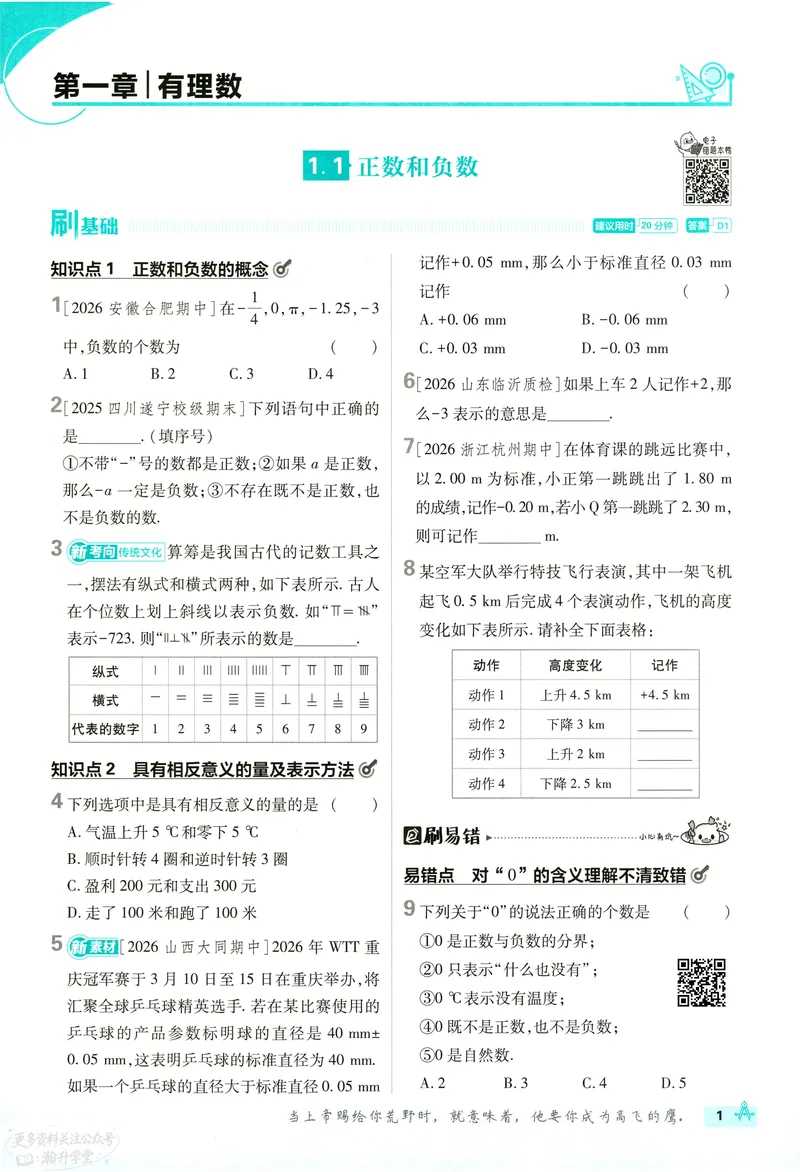 《2027《理想树•必刷题7上》数学(RJ)_2027版初中《必刷题》7年级上册（数学）（人教版）》第8页预览