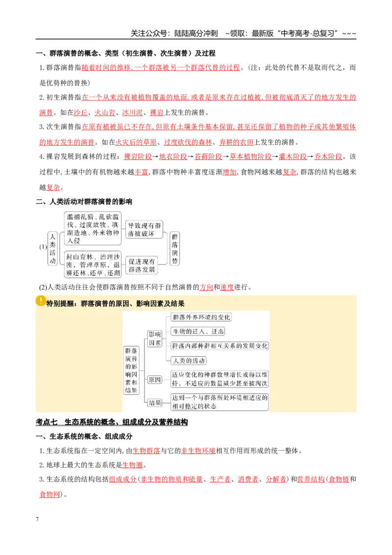 《抢分清单09生物与环境（12大考点+7大易错）（核心知识必背）_06-生物-高考总复习_专项复习_2026年-生物高考专项复习_2026年高考生物抢分秘籍（新高考专用）-G221_2026版》第7页预览