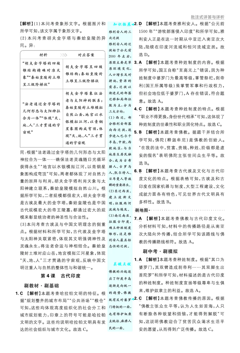 《26秋九上历史必刷题答案_2027版初中《必刷题》9年级上册（历史）》第6页预览