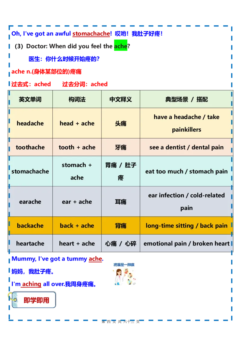 《2026秋仁爱版英语八上课文解析精讲精练Unit3SoundBody,SoundMind教师版_26秋初中教辅资料_26秋初中《暑假预习》_2026秋《暑假自学课》8上英语（仁爱版）》第4页预览