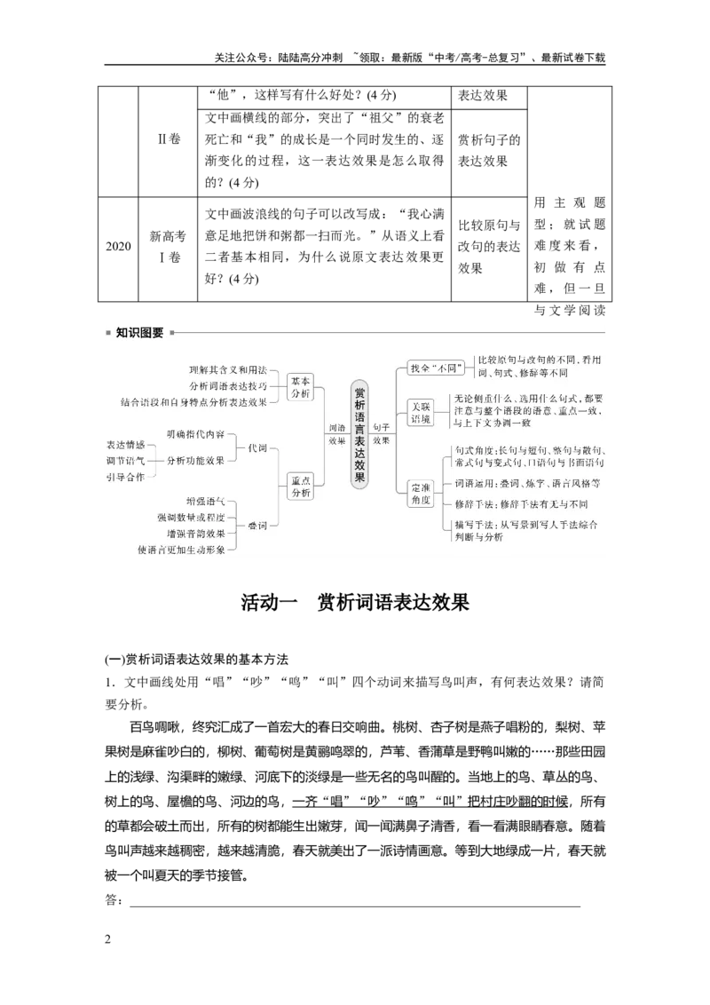 《板块八　学案77　赏析词语和句子表达效果——定准角度，揣摩比较_一轮复习_2025年_2025年大一轮复习讲义人教版语文_资料_1-资料_大一轮复习讲义教师专用_板块六~板块十》第2页预览