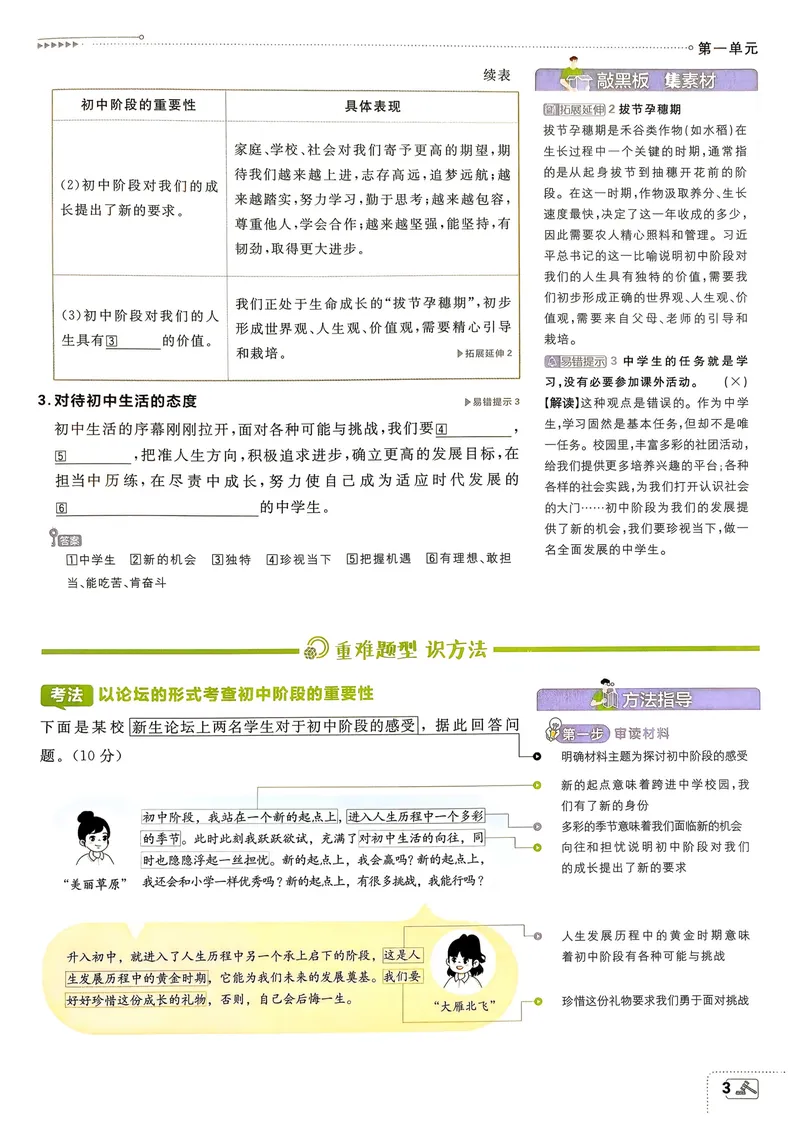 《2027《理想树•必刷题7上》道法狂K重点_2027版初中《必刷题》7年级上册（道法）》第6页预览