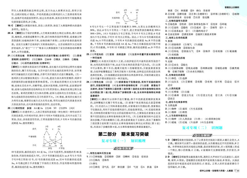 《卷12-最后_2027版初中《必刷题上分卷》8年级全一册（生物）（人教）_答案》第4页预览