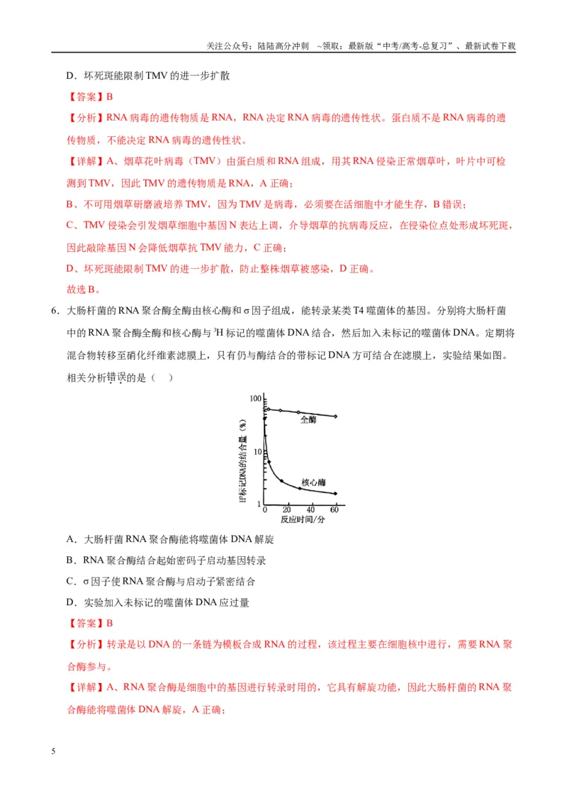 《模拟卷01（重庆专用）（解析版）_06-生物-高考总复习_专项复习_2025年_2025年高考生物模拟卷（重庆专用）4套》第5页预览